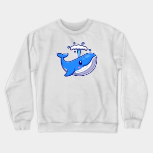 Cute Whale Cartoon Crewneck Sweatshirt